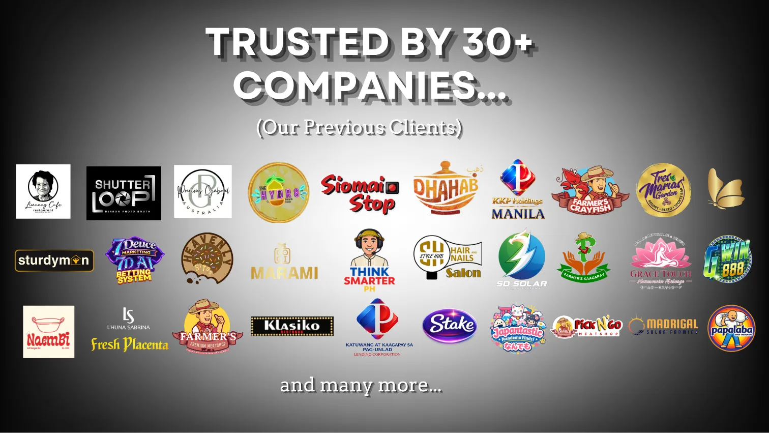 Logos of more than 30 previous Clickwave clients